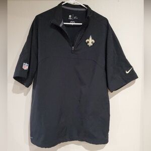 Nike NFL On Field Apparel New Orleans Saints Short Sleeve 1/4 Zip Pullover, L